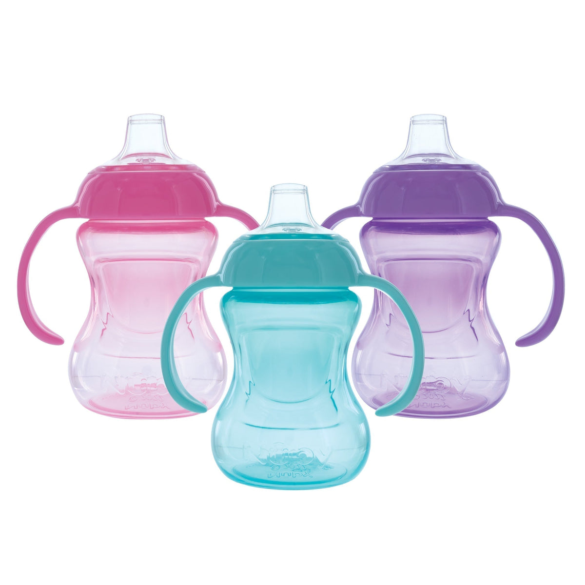 2-Handle Mini Grip N’ Sip Training Sippy Cup (3 Pack) | Pink/Aqua/Purple