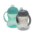 Clik-It Soft Spout Grip N' Sip Trainer Cup (2 Pack) | Aqua/Grey