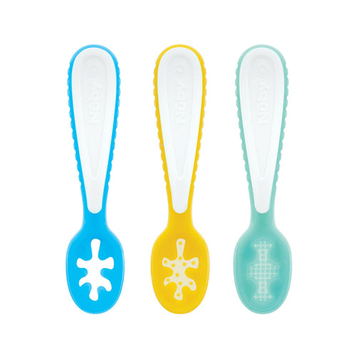3-Stage Silicone Dipping Spoons | Blue / Yellow / Aqua