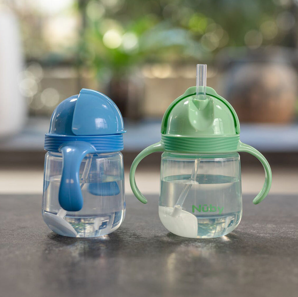 Clik-it Flip-It Straw Cup (2 Pack) | Light Blue/Aqua