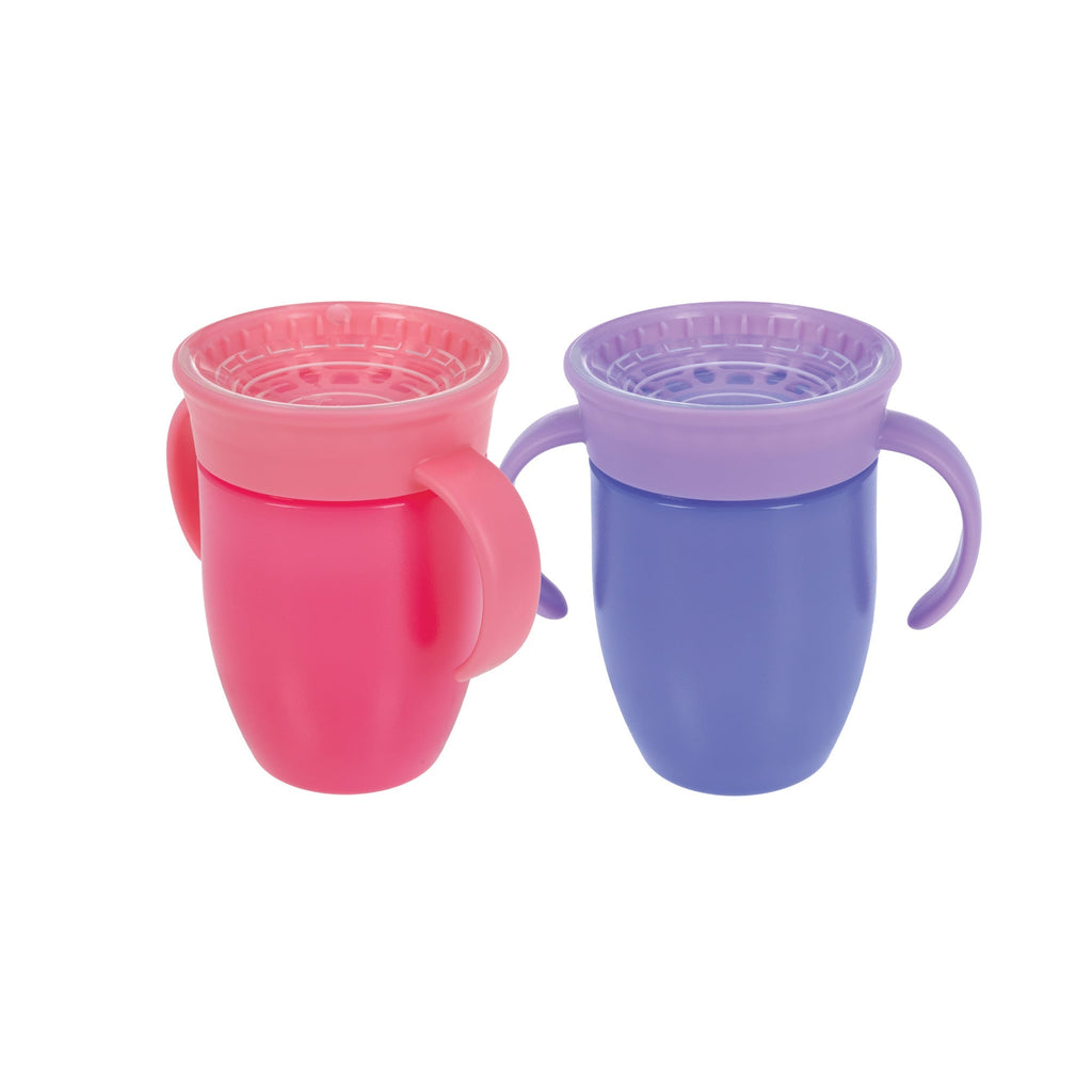 360 Wonder Cup with Handles (2 Pack - 7 oz) | Pink/Aqua